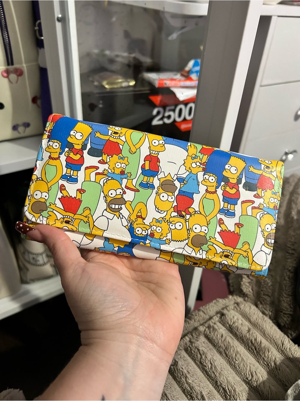 MAD Engine White Simpson-Themed Clutch Wallet